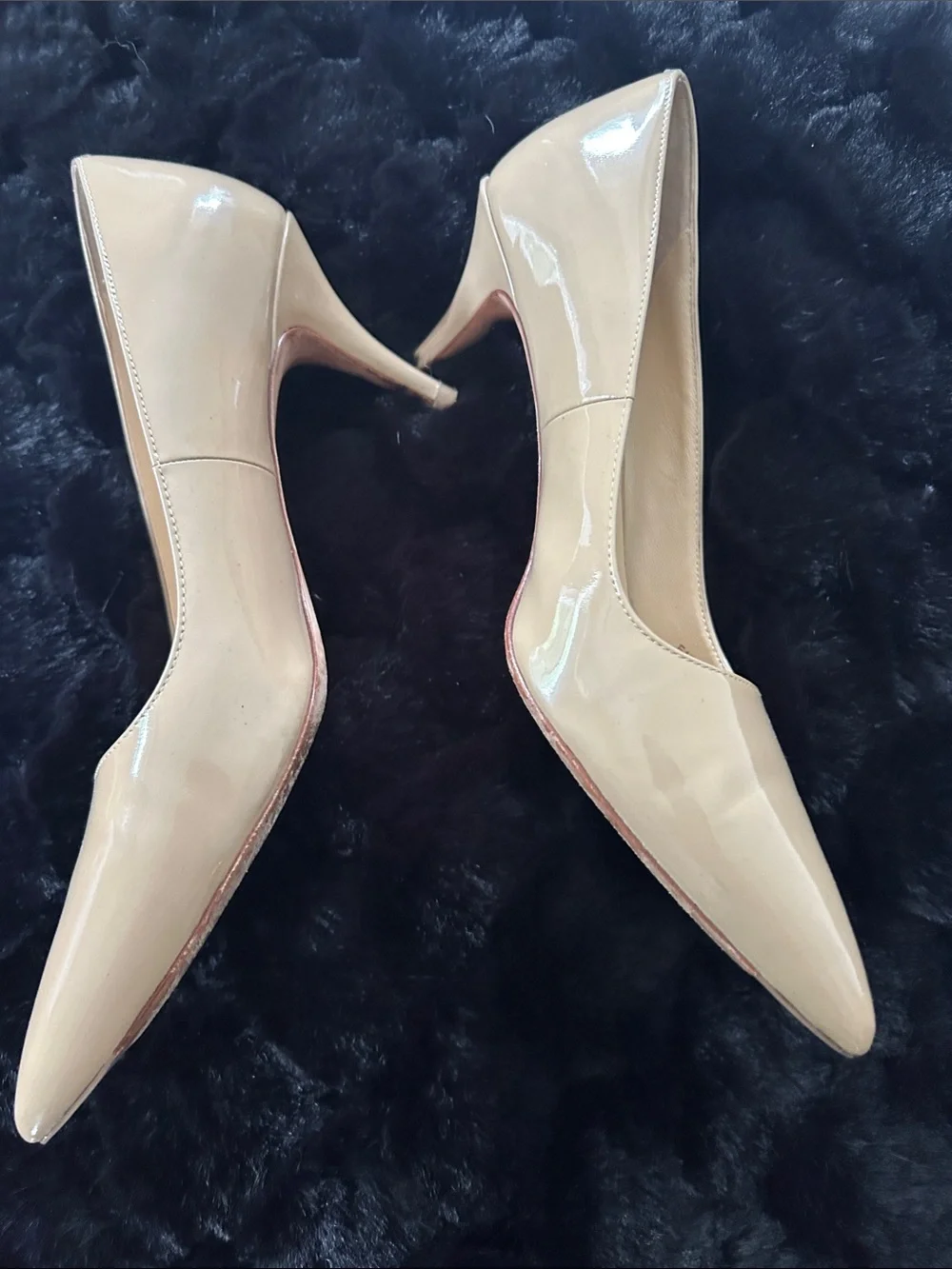 Cole Haan Nude Patent Pointed-Toe Pumps